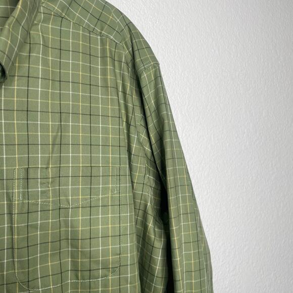 L.L. Bean Mens Button Down Shirt Size XL Green Plaid Wrinkle Resistant - Picture 9 of 9